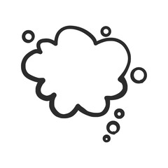 Hand Drawn speech bubbles. Speak bubble text, cartoon chatting box, message box. Blank empty vector white speech bubbles. Cartoon balloon word design.