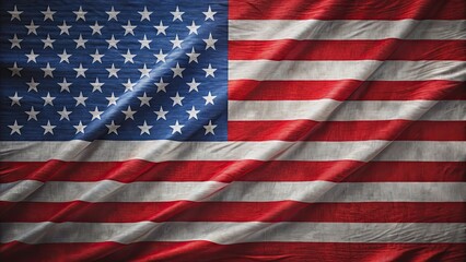 Fototapeta premium The USA flag displayed on a flag, patriotic, stars and stripes, American, national symbol, red white and blue
