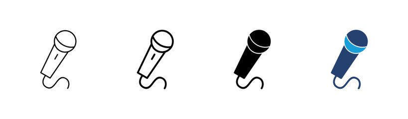 Microphone icon set. karaoke icon vector