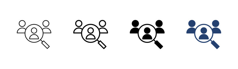 Hiring icon set. Search job vacancy icon. Human resources concept. Recruitment