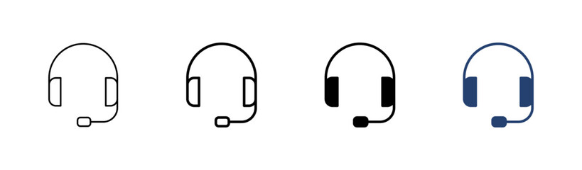 Headphone icon set. Headvector icon symbols