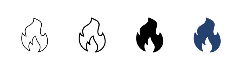 Fire icon set. fire vector icon