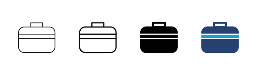 Briefcase icon set. suitcase icon. luggage symbol.