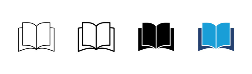 Book icon set. open book icon vector. ebook icon
