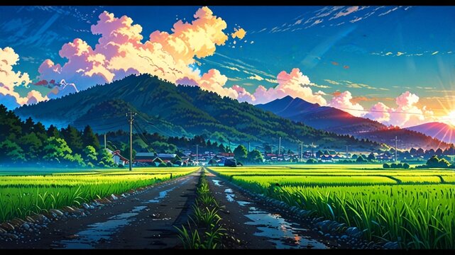 綺麗な空と田舎道
Generative AI