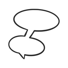 Hand Drawn speech bubbles. Speak bubble text, cartoon chatting box, message box. Blank empty vector white speech bubbles. Cartoon balloon word design.