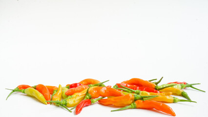 chili peppers isolated on white background