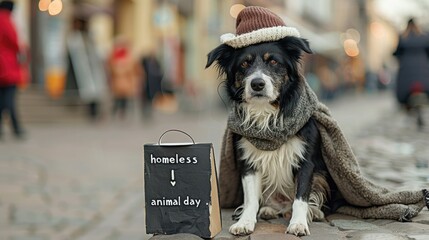 Animal advocacy: homeless animal day, dedicated to supporting and finding homes for stray , emphasizing community involvement, responsible pet ownership
