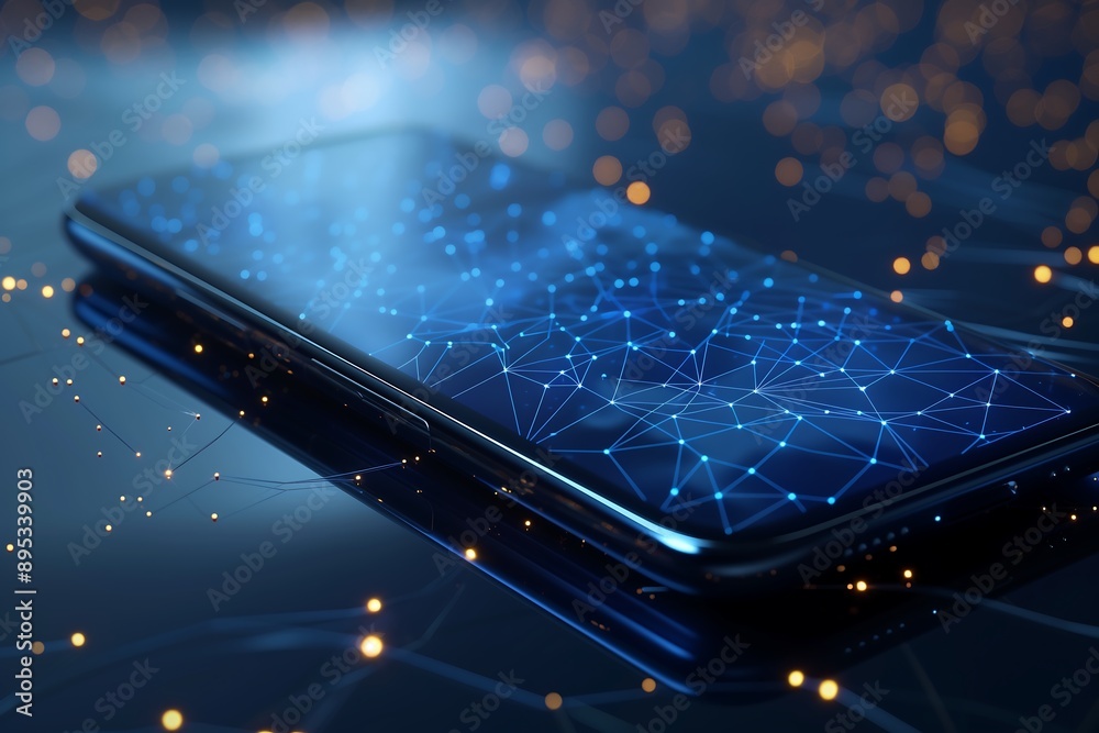 Poster smartphone with network dots technology