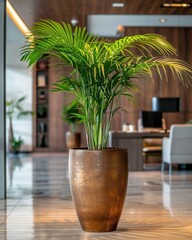 Obraz premium Areca Palm in an Office as a Natural Divider