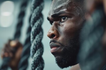 An energetic CrossFit session with participants performing highintensity exercises, banner, with copy space
