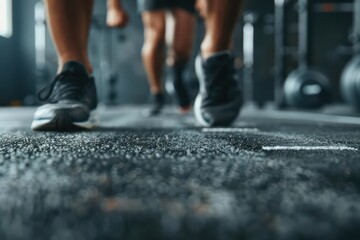 An energetic CrossFit session with participants performing highintensity exercises, banner, with copy space