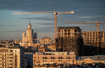 Construction of the Lavrushensky residential complex in the center of the Russian capital.