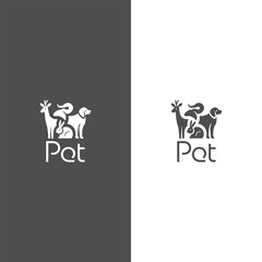 simple pet logo black and white