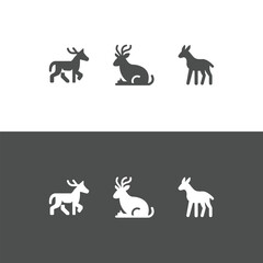 simple logo with a deer, gray and white color