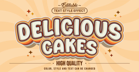 Editable text style effect - Delicious Cakes text style theme.