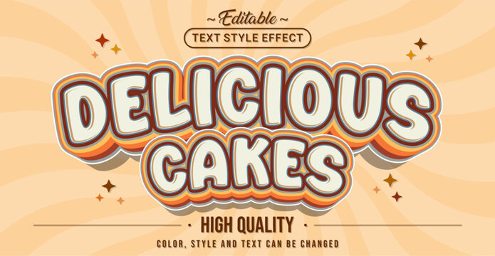 Editable text style effect - Delicious Cakes text style theme.