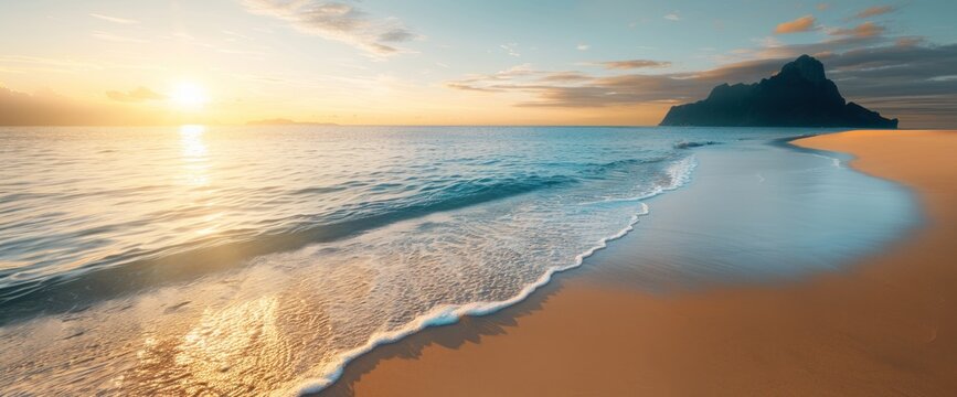 Generate a travel campaign with captivating lighting and large copy space