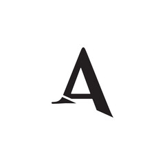 Letter A Vector Icon on White Background