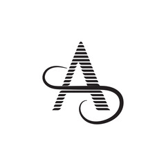 Letter A Vector Icon on White Background