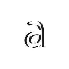 Letter A Vector Icon on White Background