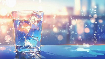 お冷、テーブルの背景3