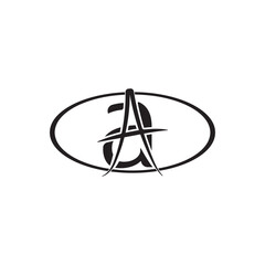 Letter A Vector Icon on White Background