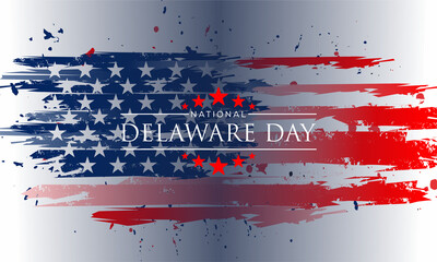 National Delaware day wallpaper with waving American flag in the backdrop. Delaware day vektor  background