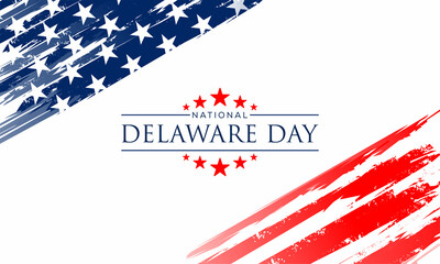 National Delaware day wallpaper with waving American flag in the backdrop. Delaware day vektor  background