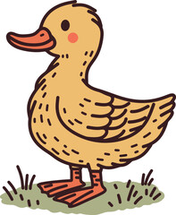 Cute duck cartoon isolated illustrations