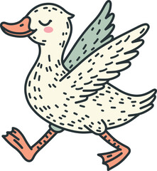 Cute duck cartoon isolated illustrations