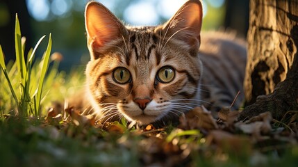 cat in the grass 
