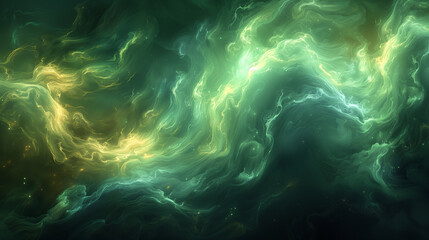 Swirling Neon Green Background with Glowing Patterns for a Spooky Halloween Vibe