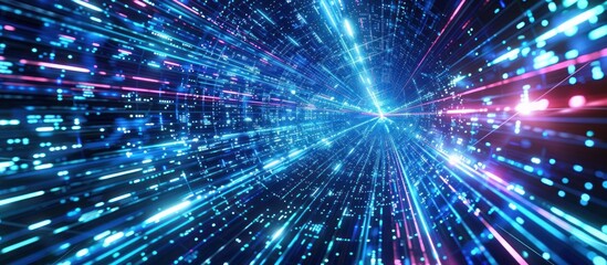 Fototapeta premium Digital Tunnel of Light