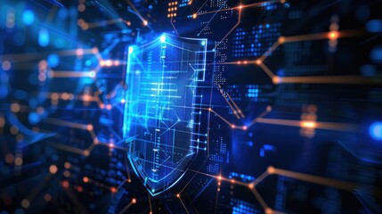 Obraz premium Digital Shield: Protecting Data in the Cyber World