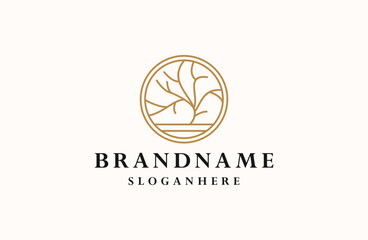 Vector logo design template. tree Garden icon.