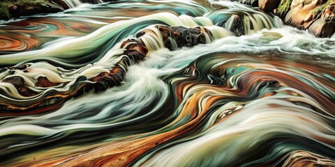 Abstract painting representing flowing water