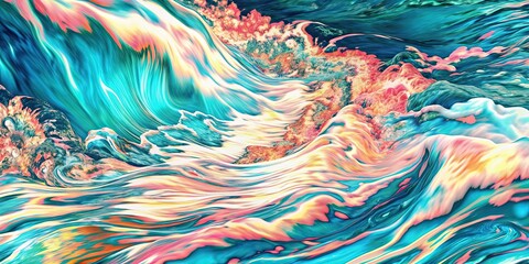 Abstract painting representing flowing water