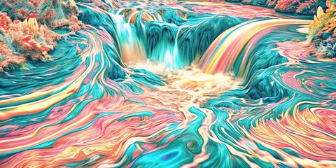 Abstract painting representing flowing water