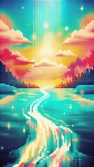 Abstract painting representing flowing water