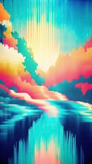 Abstract painting representing flowing water