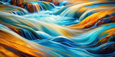 Abstract painting representing flowing water