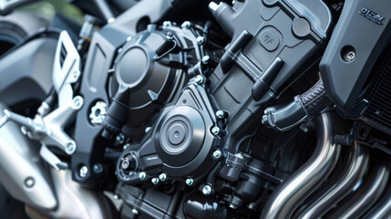 Fototapeta premium Engine mounts absorbed vibrations, cradling the heart of the machine in gentle embrace