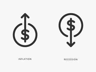 Obraz premium abstract concept about inflation and recession. Isolated Vector Illustration