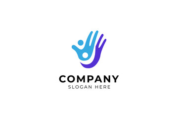 hand drawn vector illustration with family people combination in flat logo design concept