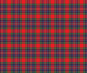 Plaid pattern, red, green, blue, white, yellow, seamless for textiles and design clothing, skirts, pants, aprons, tablecloths, blankets or decorative fabrics. Vector illustration.