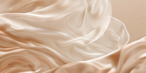 Texture of luxurious golden silk fabric. Smooth, elegant satin fabric in neutral sepia tones....