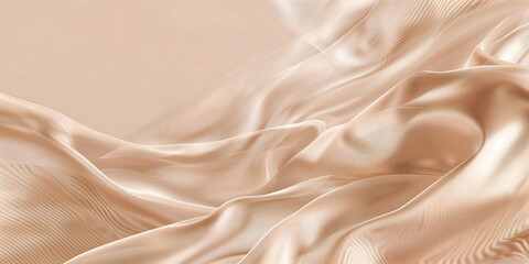 Obraz premium Texture of luxurious golden silk fabric. Smooth, elegant satin fabric in neutral sepia tones. Background for wedding design.