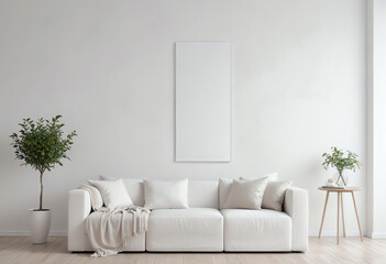 modern wall decoration with copy space, clear blank white wall copy space