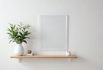 Fototapeta premium modern wall decoration frame with copy space, clear blank white wall background